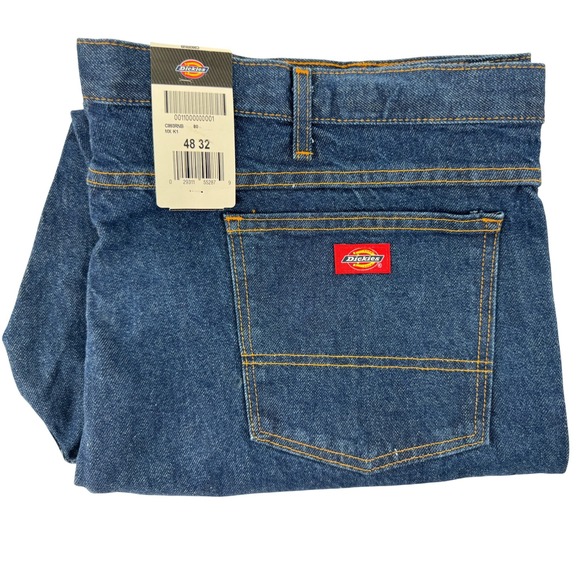 Dickies Other - Dickies Jeans 48x32 Relaxed Fit Mens Straight‎ Leg Jeans Dark Wash NEW